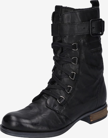 JOSEF SEIBEL Lace-Up Ankle Boots in Black: front