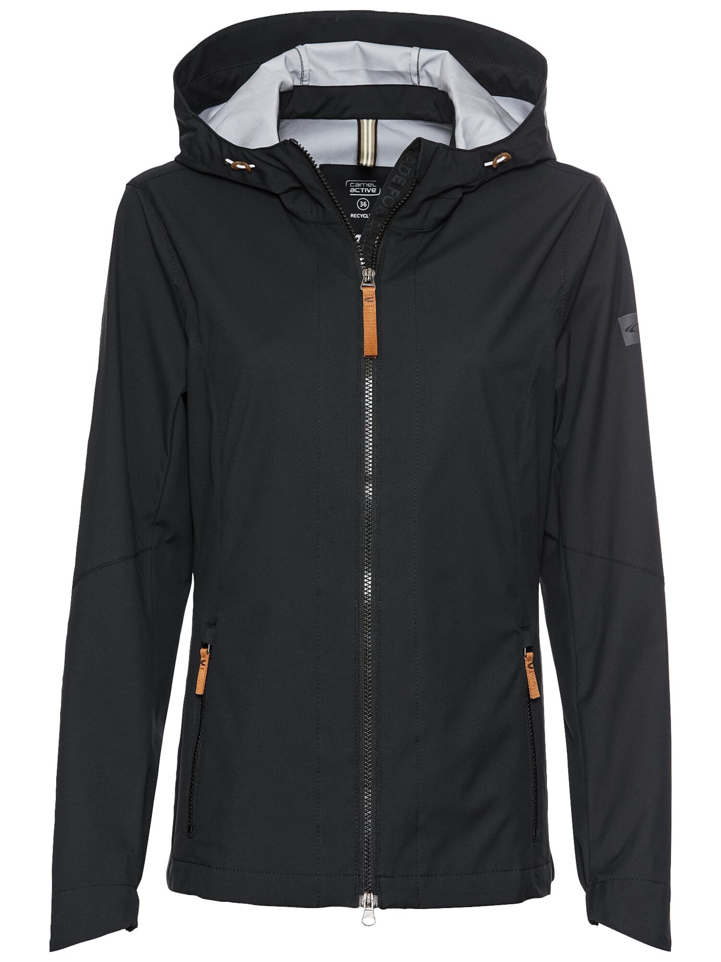 CAMEL ACTIVE Softshell Jacke aus recyceltem Polyester in Schwarz: Vorderseite