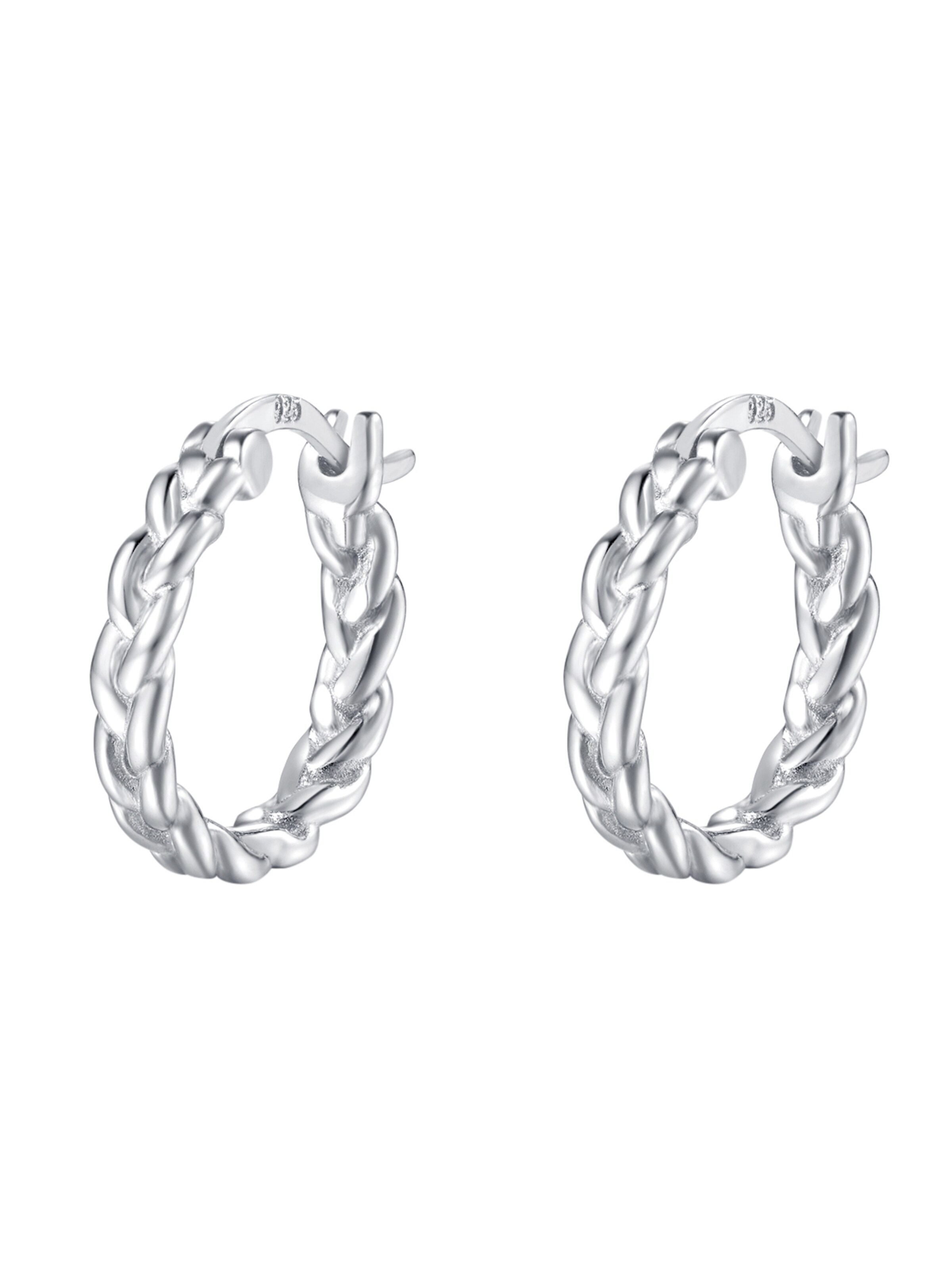Hey Happiness - Pendientes 'Braided' en plata: frente
