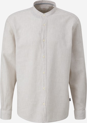 s.Oliver Regular fit Button Up Shirt in Beige: front