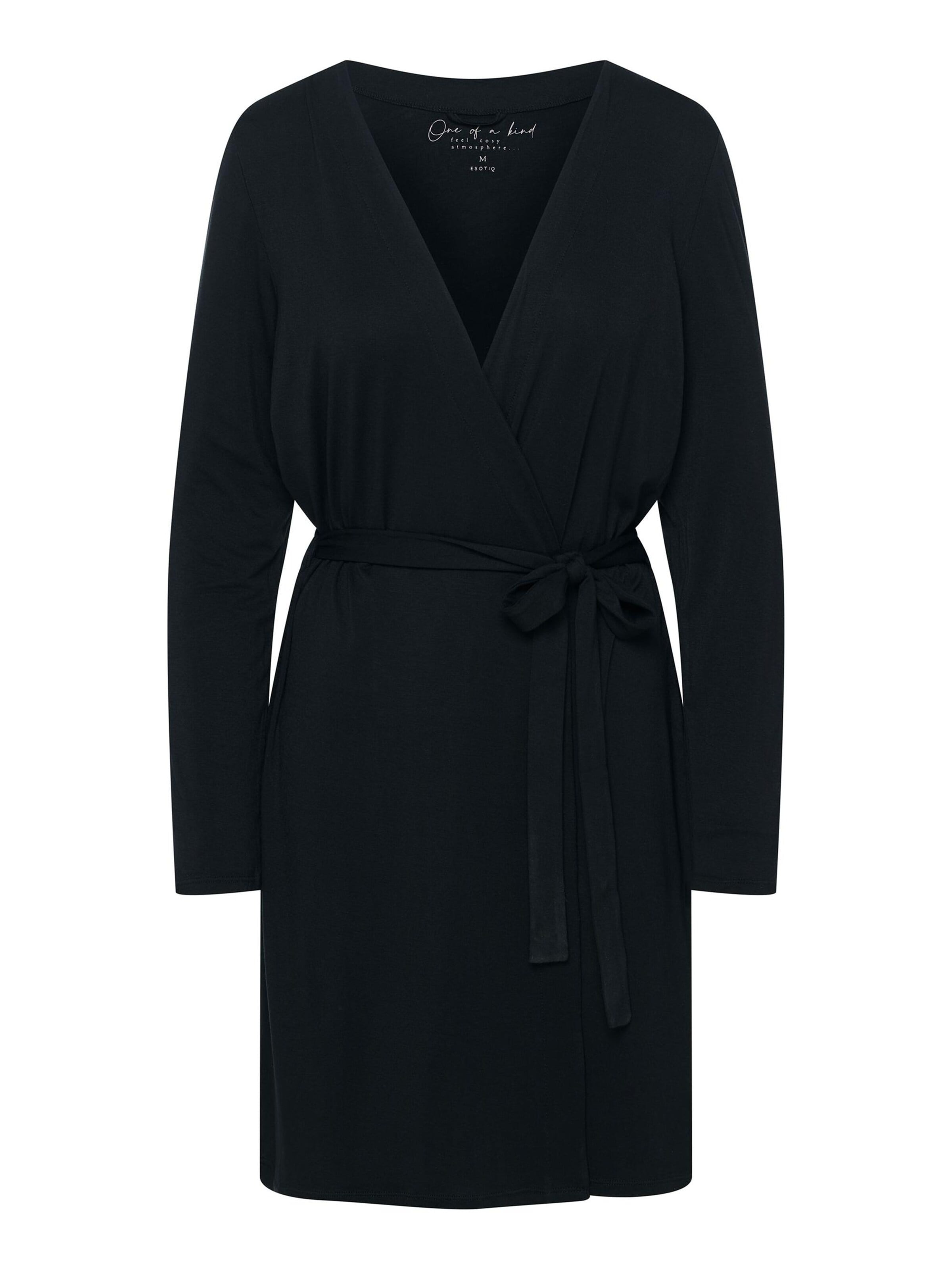 ESOTIQ Short Bathrobe 'Risa' in Black