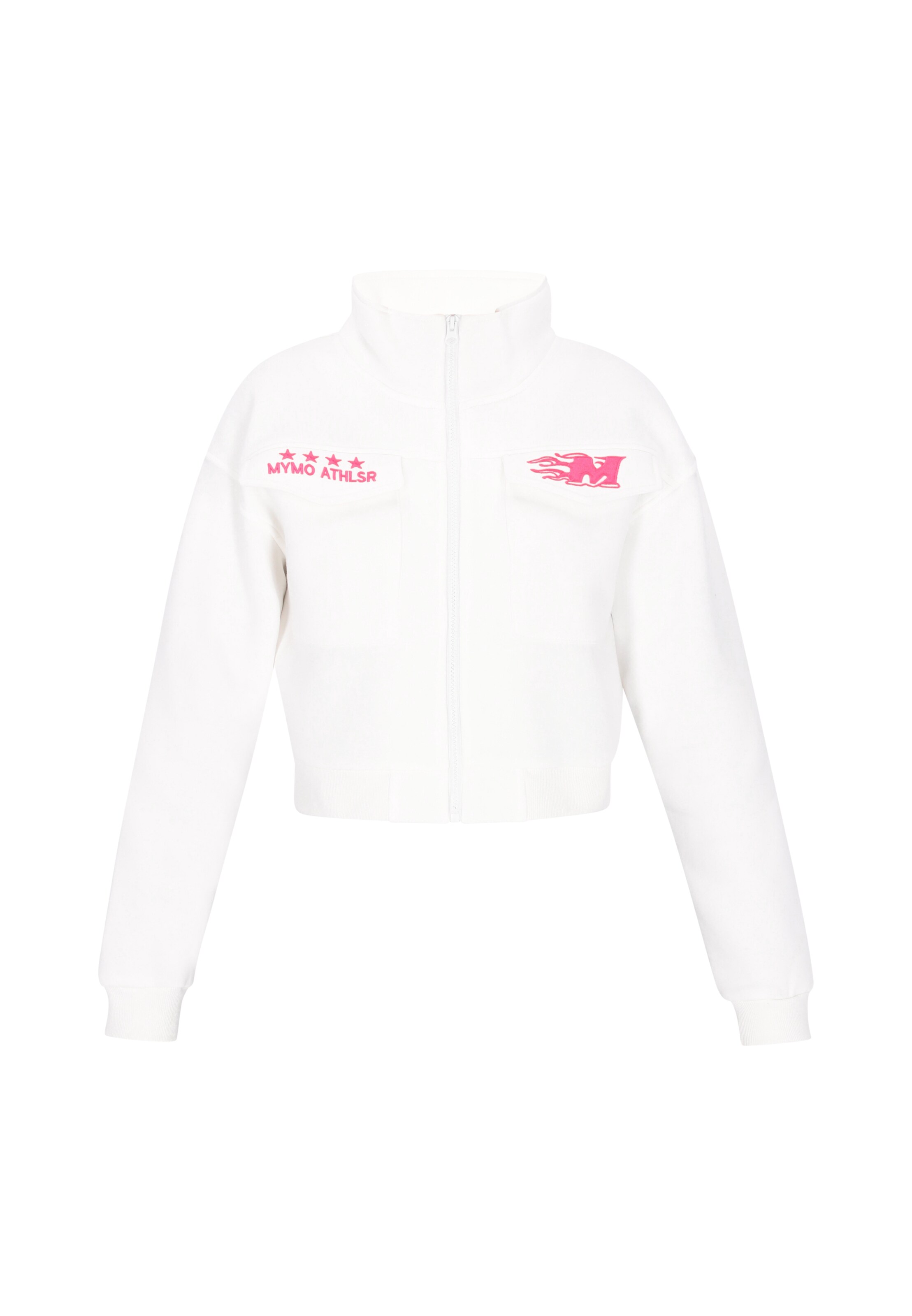 myMo ATHLSR Zip-Up Hoodie in White: front