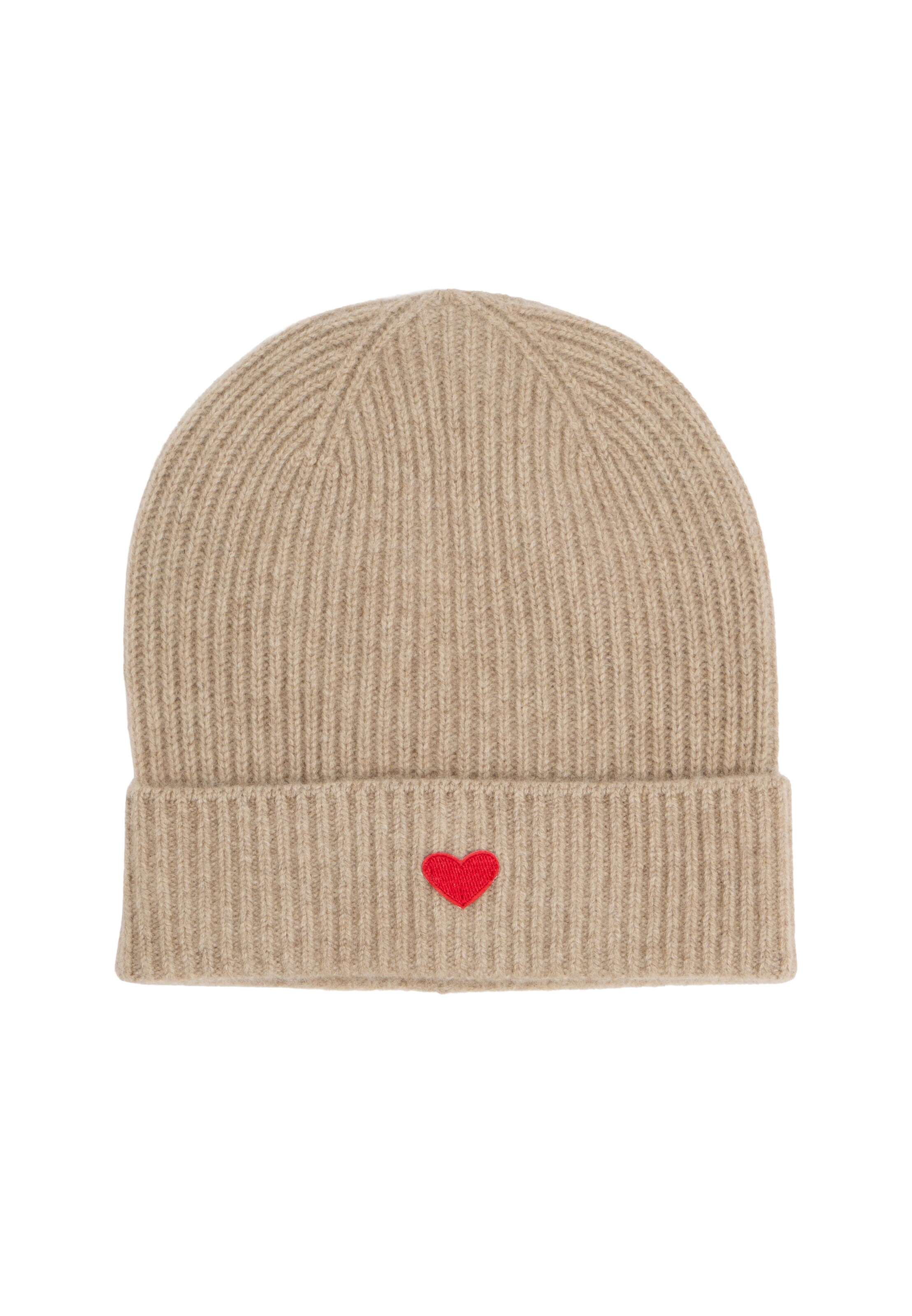 Zwillingsherz Beanie in Beige: front