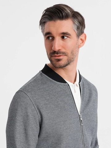 Ombre Sweat jacket 'OM-SSZP-0238' in Grey