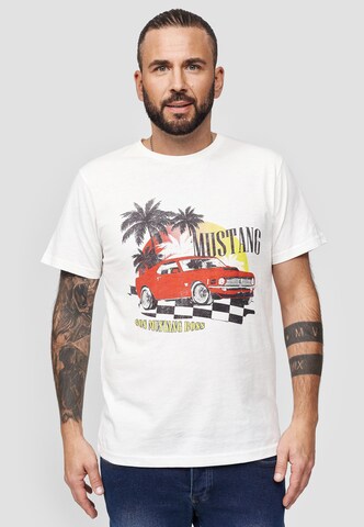 Recovered Shirt 'Ford Tropical Mustang' in Beige: front