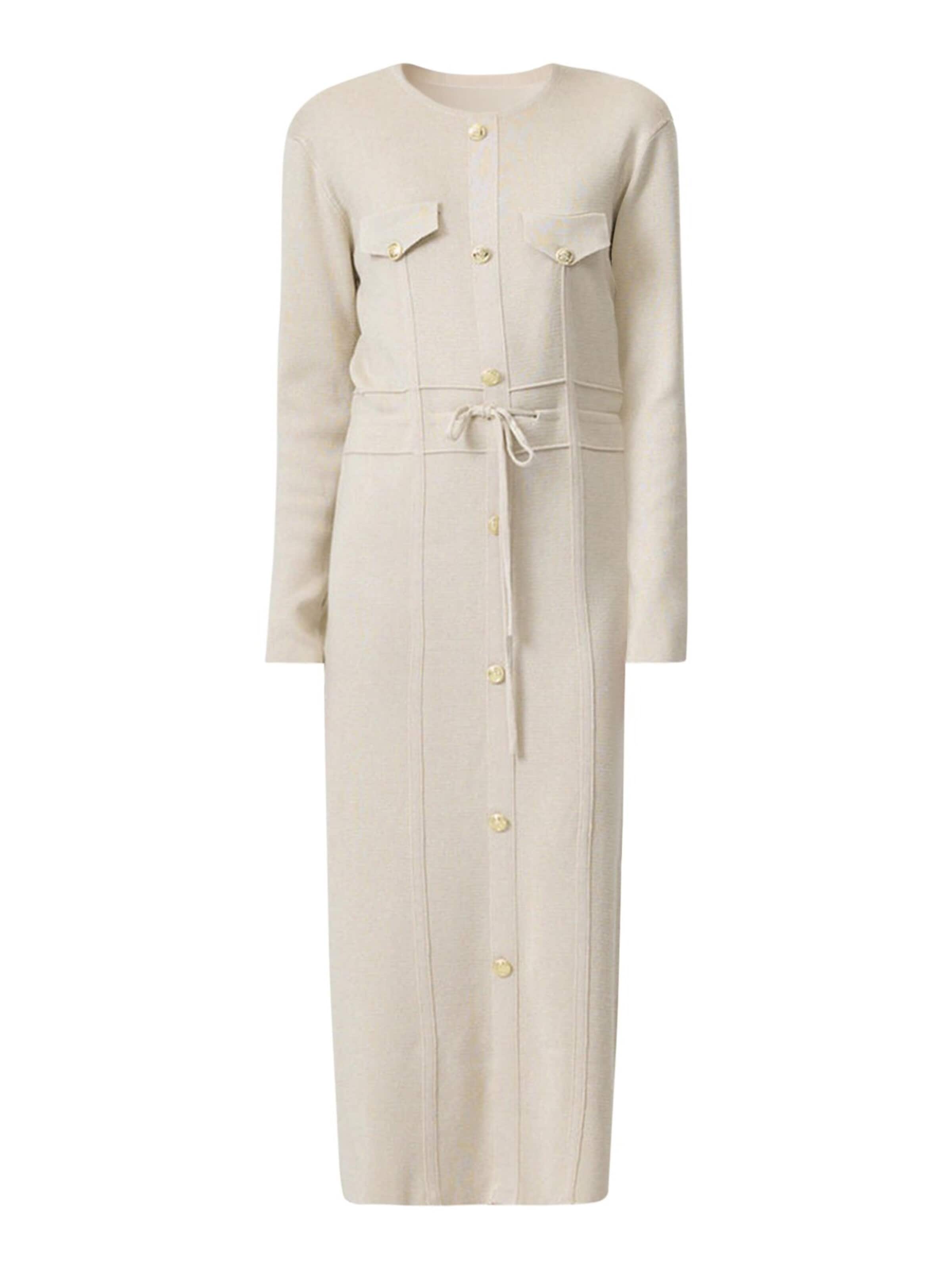 Touche Prive Gebreide jurk in Beige: voorkant