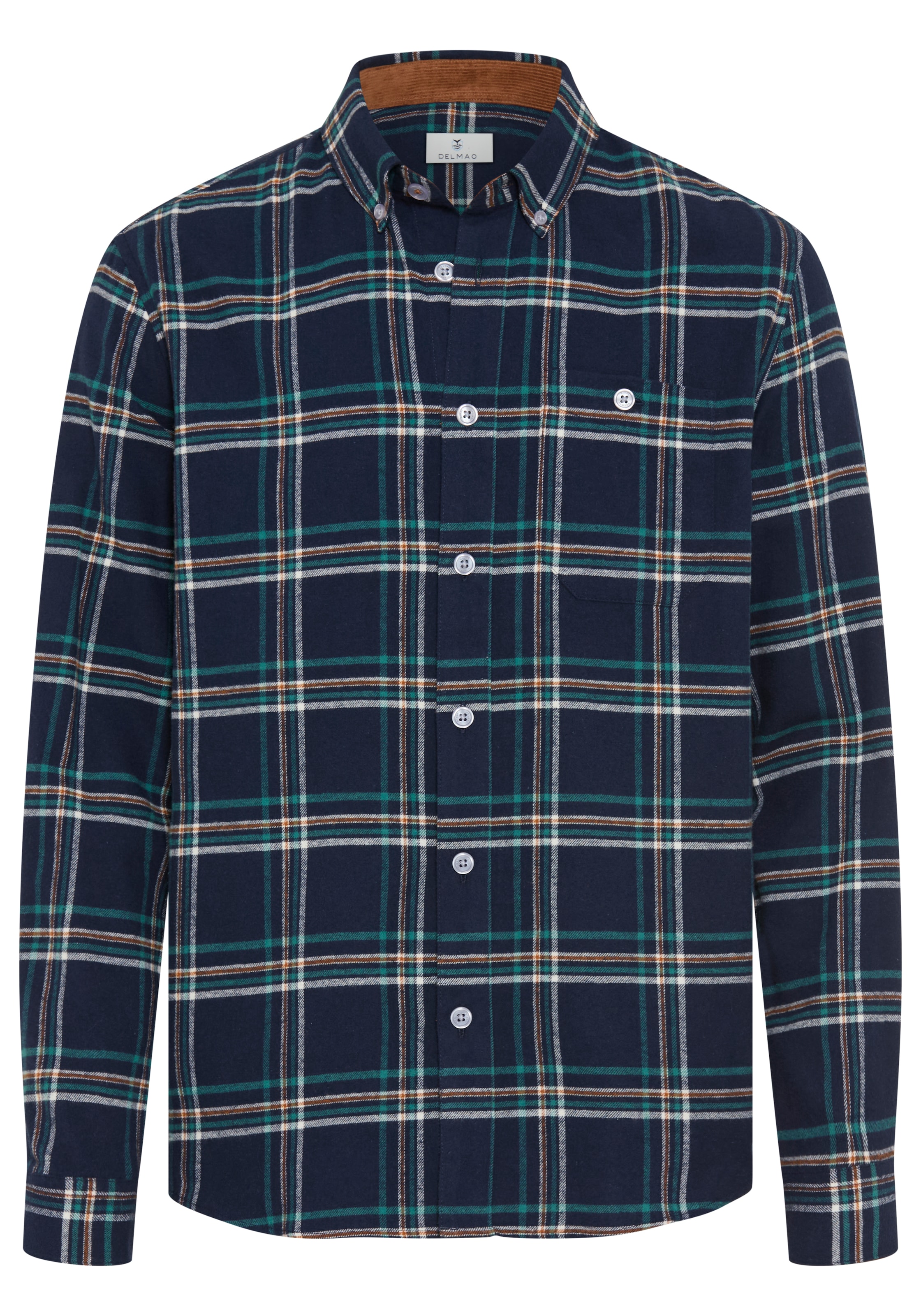 DELMAO Regular fit Button Up Shirt in Blue: front