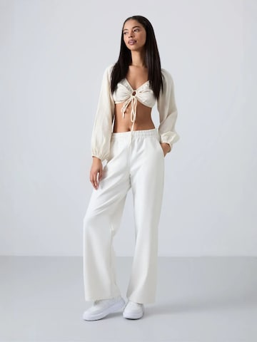 Tommy Life Wide leg Sportbroek in Wit