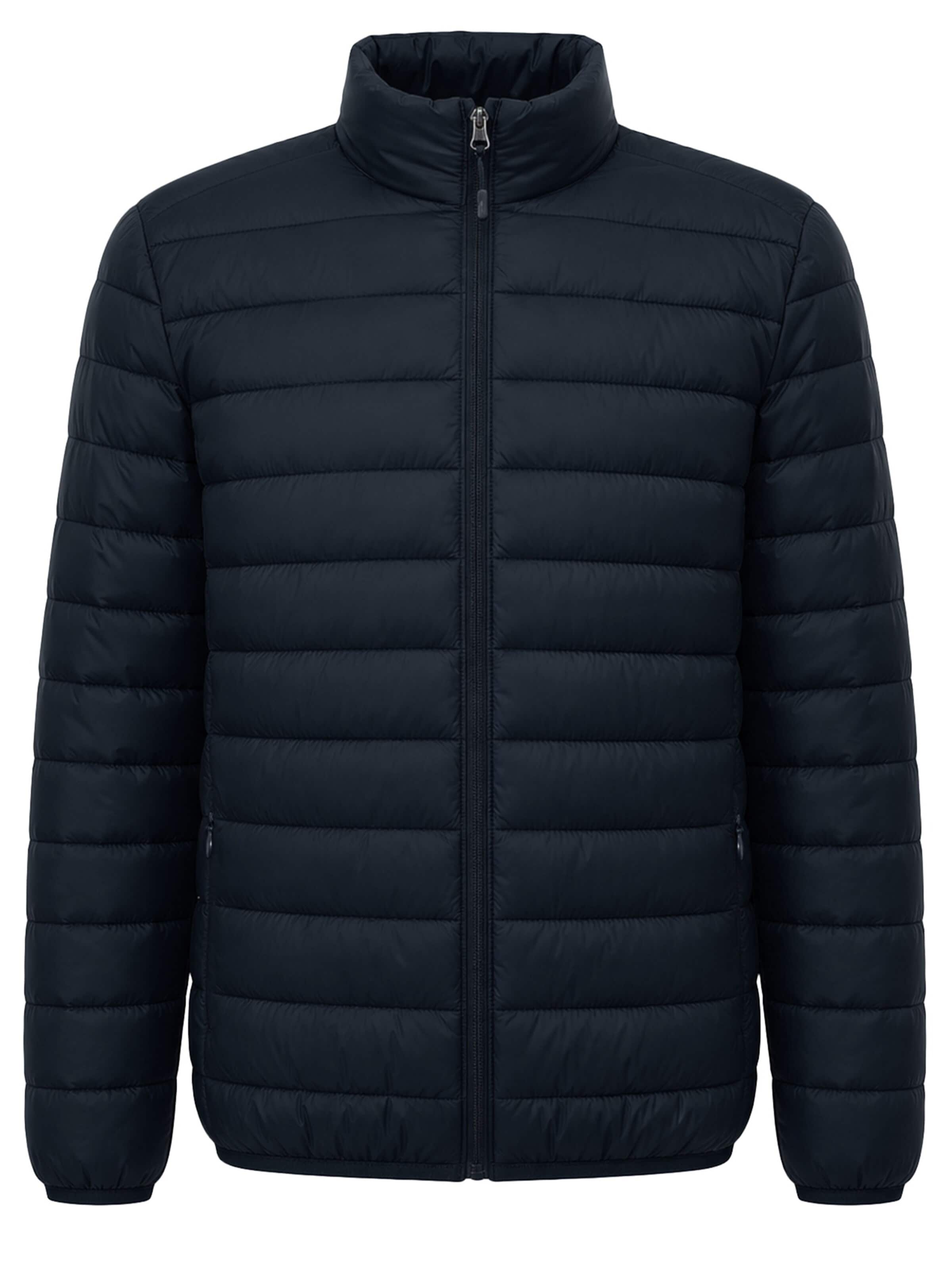 ALLTHEMEN Winter Jacket 'Stichwerk' in Blue: front