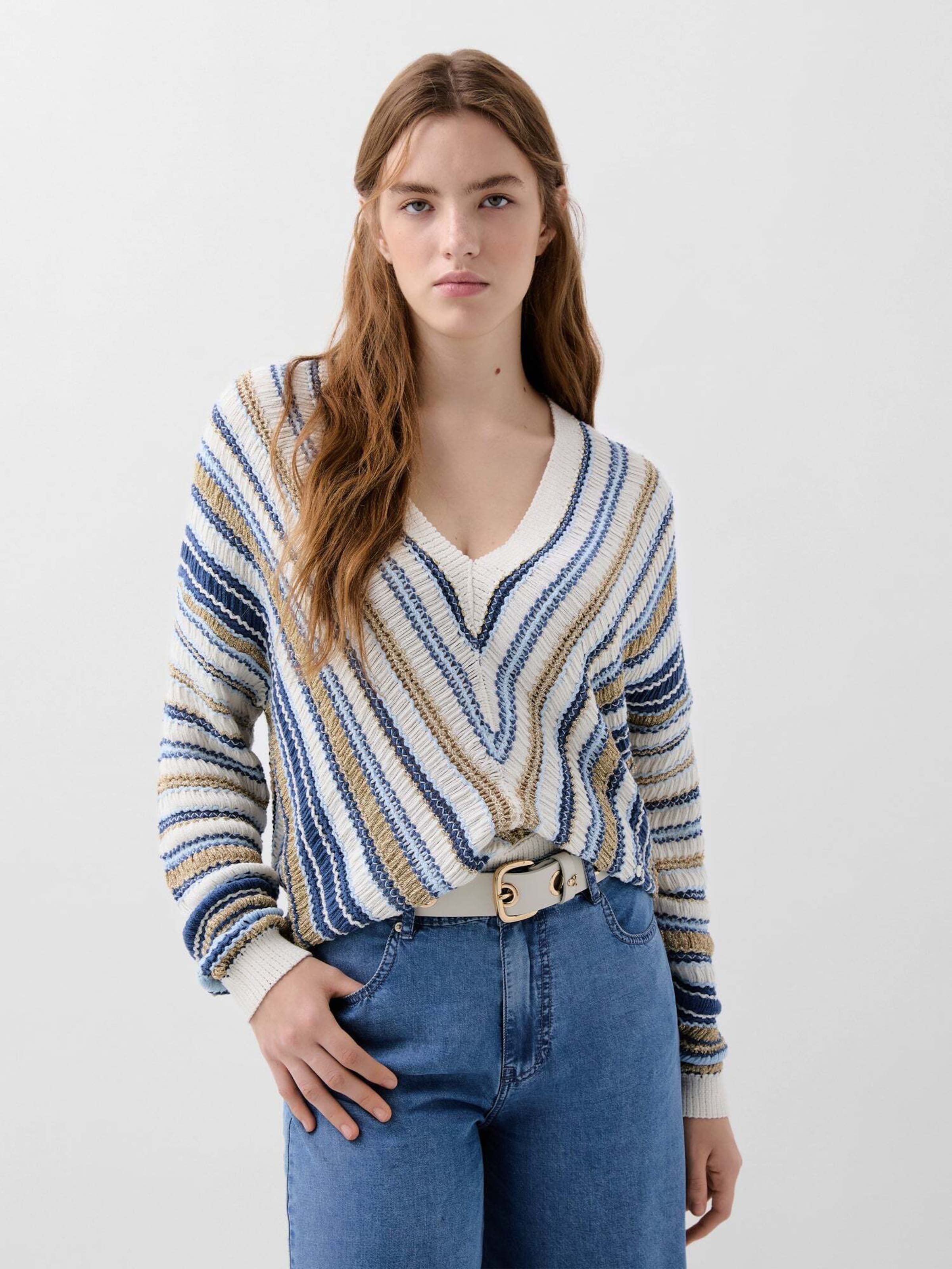 Scalpers Pullover in Blau: Vorderseite