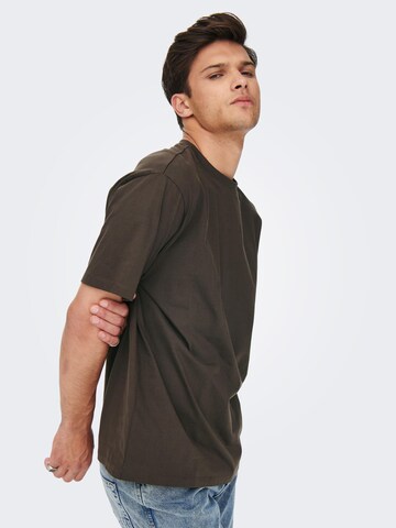 Only & Sons T-shirt 'Fred' i brun