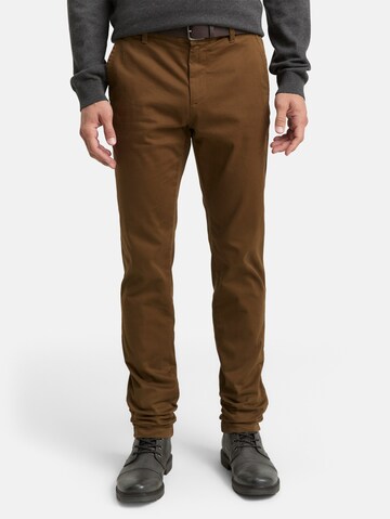 TOM TAILOR Slimfit Chino 'Travis' in Bruin: voorkant