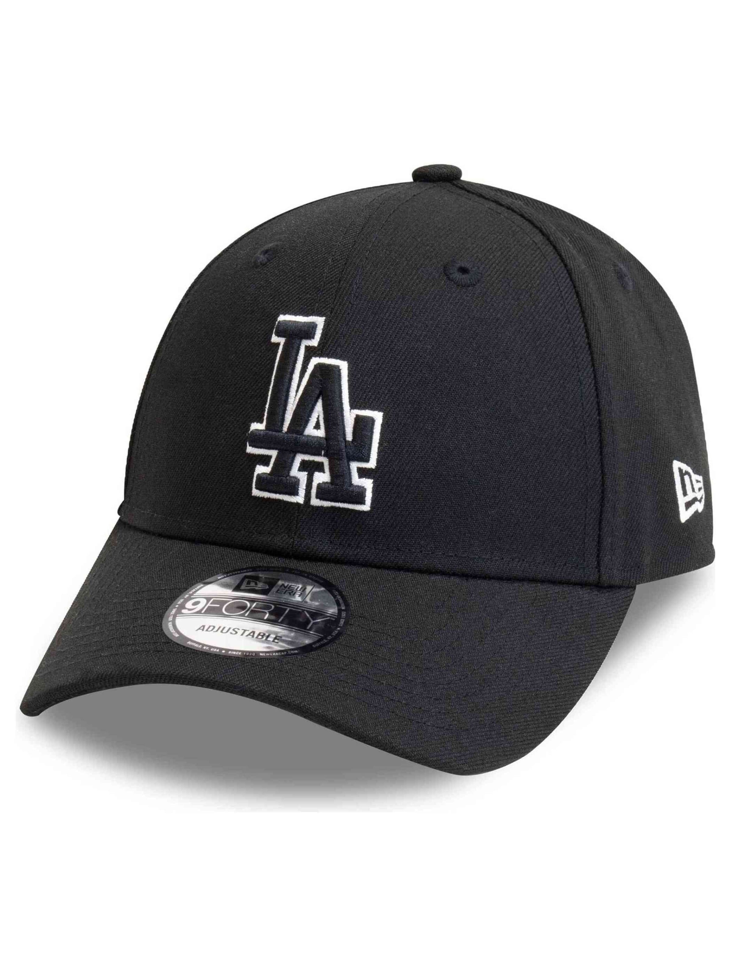 NEW ERA Sportpet 'Los Angeles Dodgers Pop Outline 9FORTY' in Zwart: voorkant