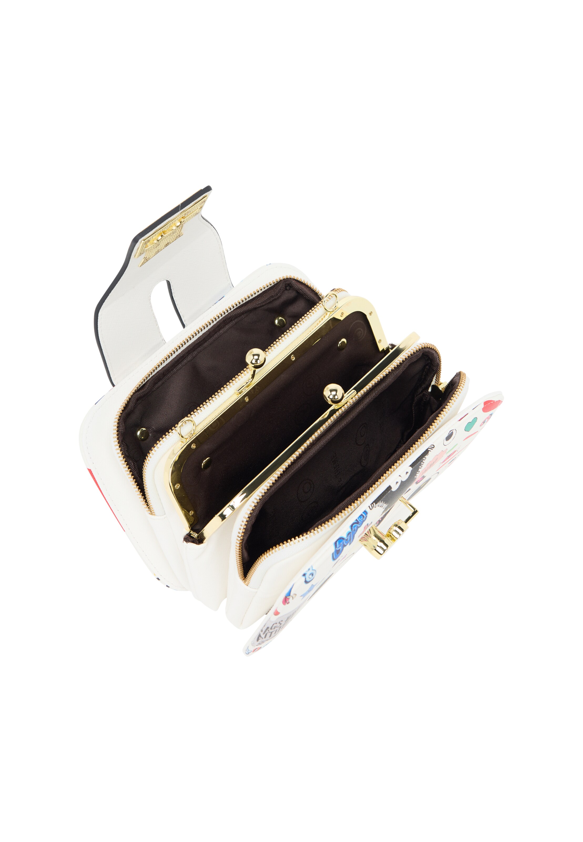 MYMO Taška cez rameno 'Pop Eyetheme' - Biela