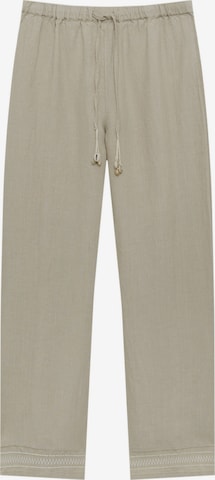 Pull&Bear Lużny krój Spodnie w kolorze beżowy: przód