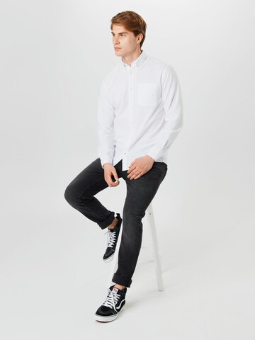 Slim fit Cămașă 'Oxford' de la JACK & JONES pe alb