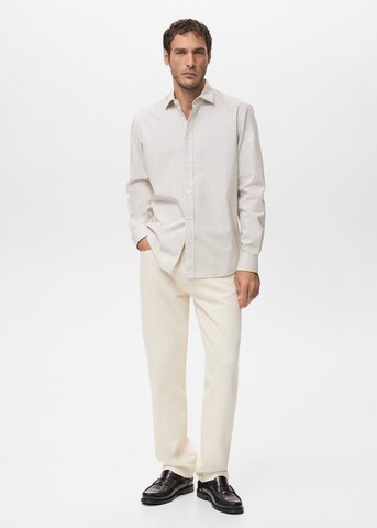 MANGO MAN Regular fit Button Up Shirt 'Playr' in Brown