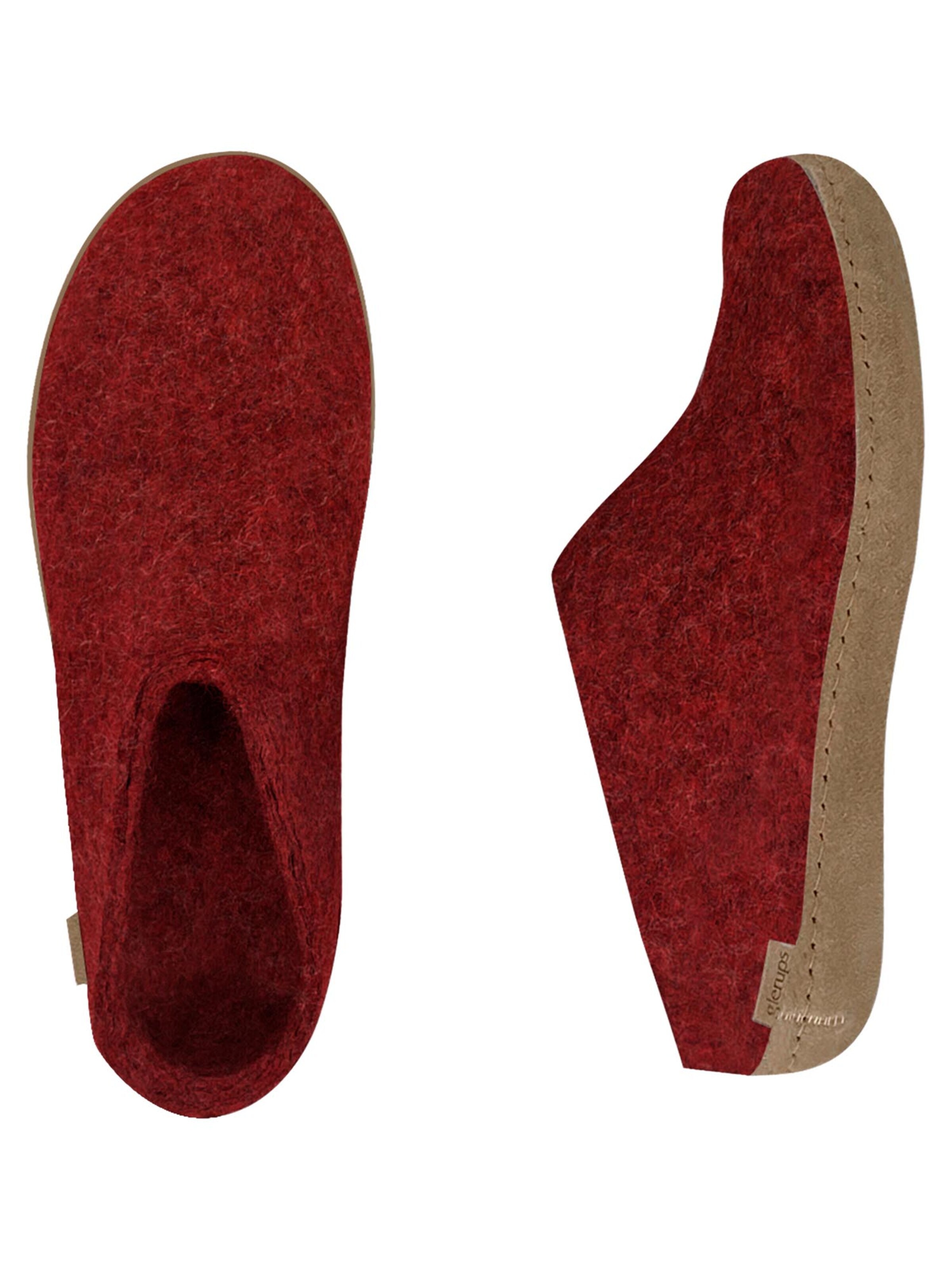 Glerups Slippers 'Ledersohle' in Red