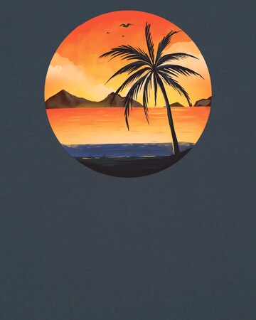 T-Shirt ' Sunset on palm beach ' Watapparel en gris