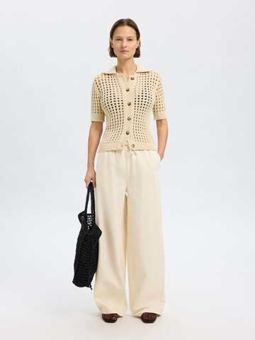 SELECTED Wide leg Broek in Beige