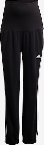 ADIDAS SPORTSWEAR Tapered Workout Pants 'Essentials  3-Stripes ' in Black: front