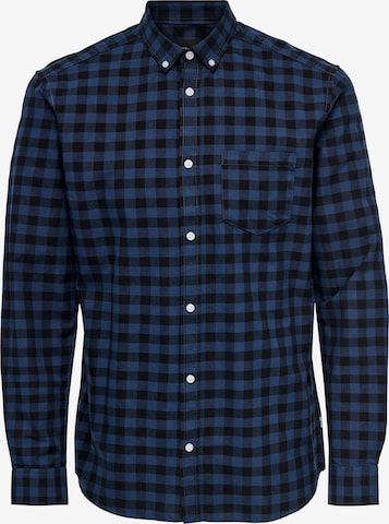 Only & Sons Button Up Shirt 'ALVARO' in Blue: front