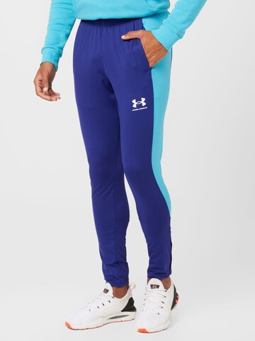 UNDER ARMOUR Slim fit Workout Pants in Blue: front