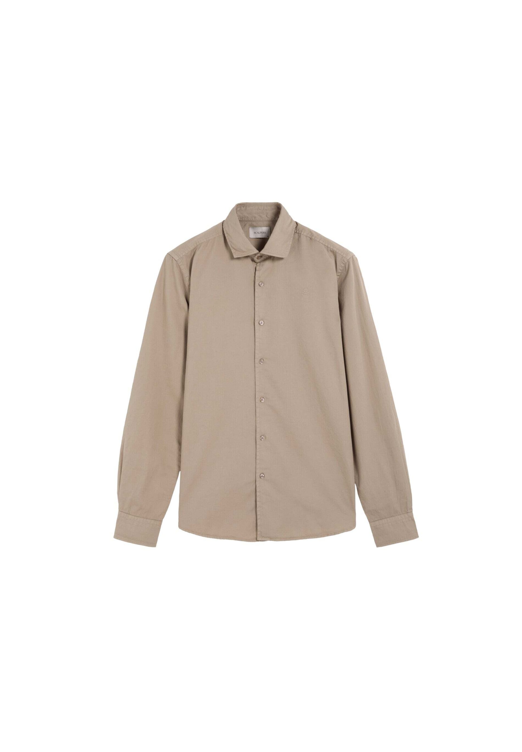 Scalpers Regular fit Overhemd in Bruin: voorkant