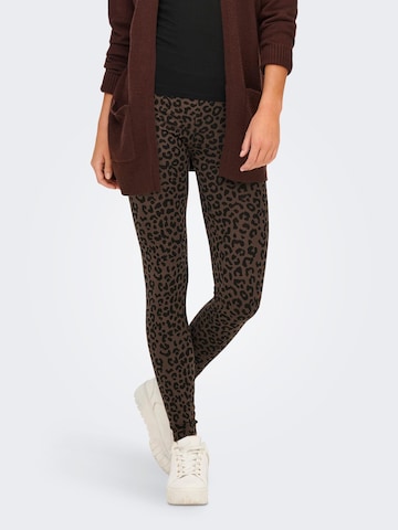 ONLY - Skinny Leggings 'BELLA' em castanho: frente