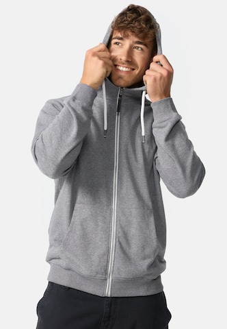 INDICODE JEANS Zip-Up Hoodie 'Christos' in Grey