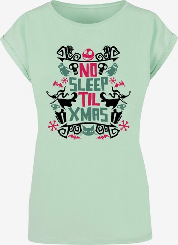 ABSOLUTE CULT Shirt 'The Nightmare Before Christmas - No Sleep' in Groen: voorkant
