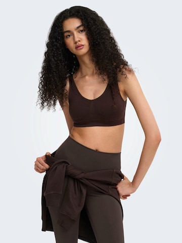 ONLY PLAY Bustier Sport-BH in Braun: Vorderseite