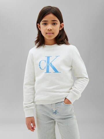 Sweat-shirt Calvin Klein Jeans en gris : devant