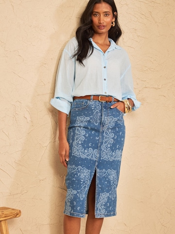 love & roses - Falda en azul