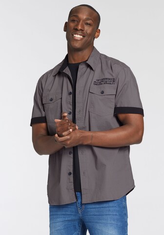 Man's World Comfort Fit Hemd in Grau: Vorderseite