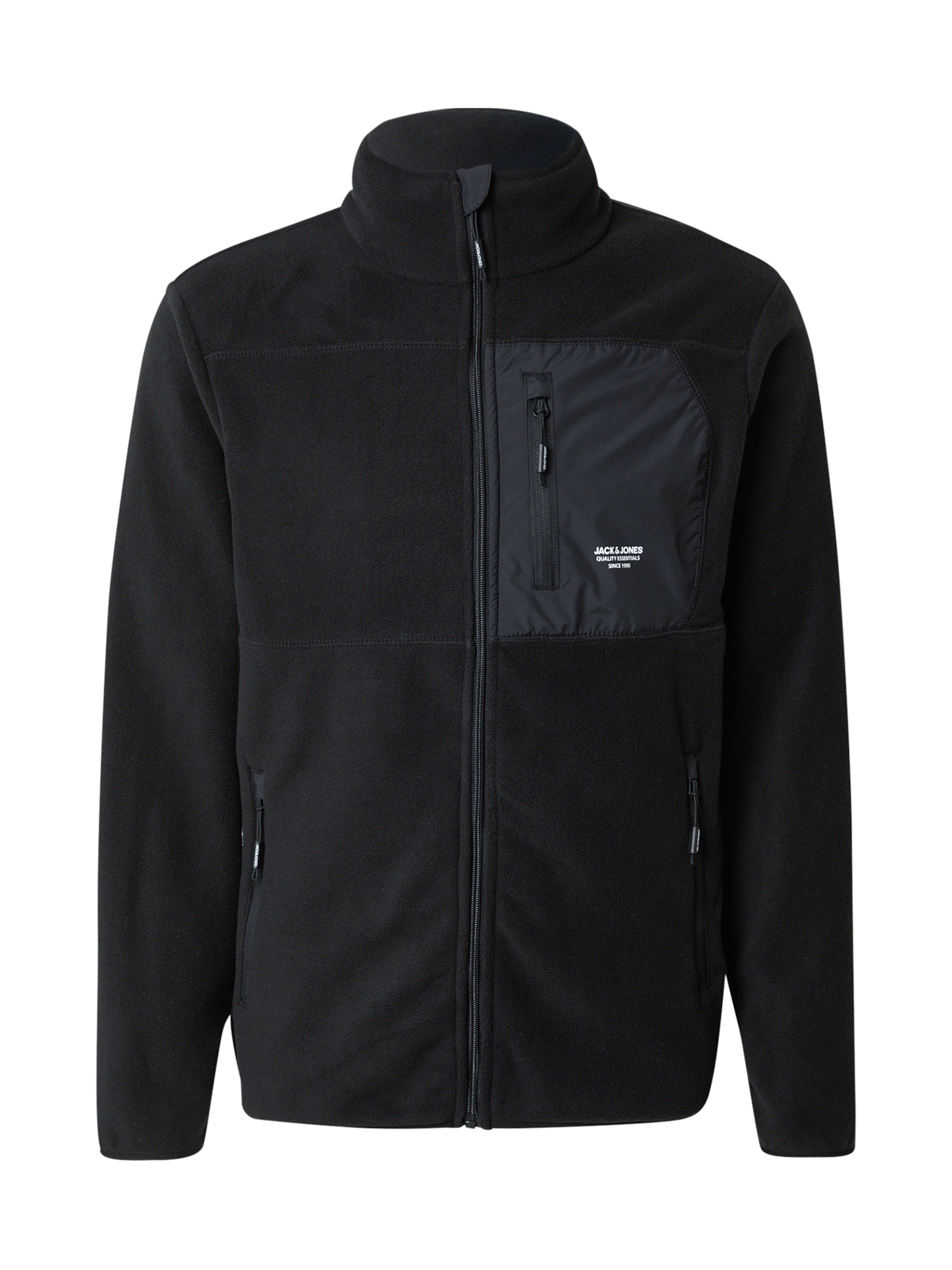 Giacca di pile 'JJTheo' di JACK & JONES in nero: frontale