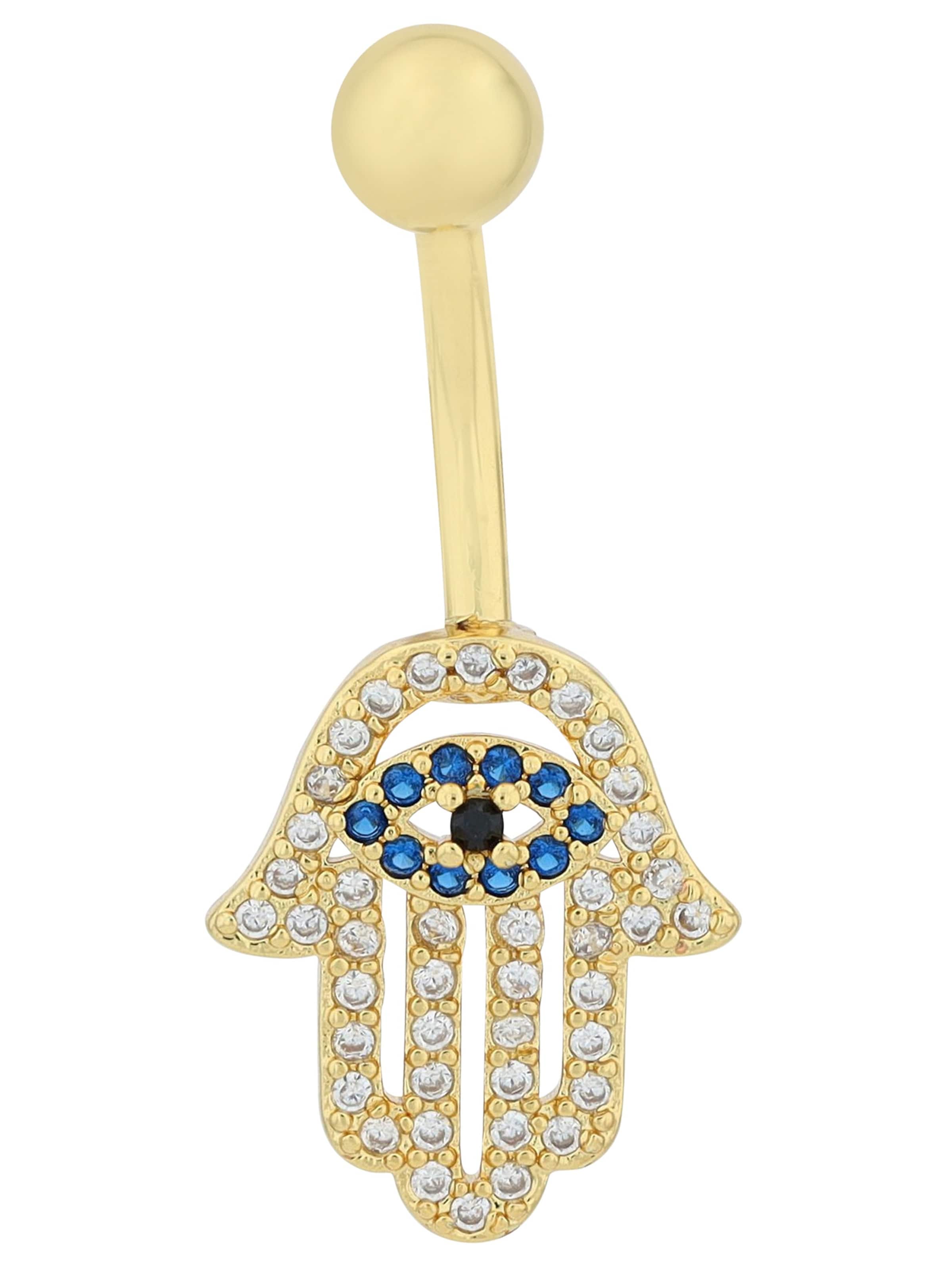 Akzent Piercings 'hautverträglich' in Gold: front
