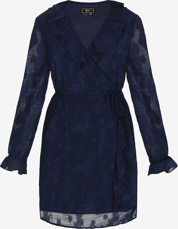 Robe de cocktail faina en bleu : devant