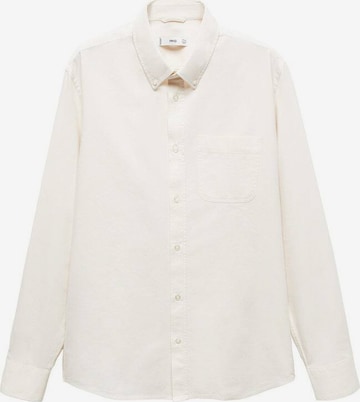 MANGO MAN Comfort fit Button Up Shirt 'Oxford' in Beige: front