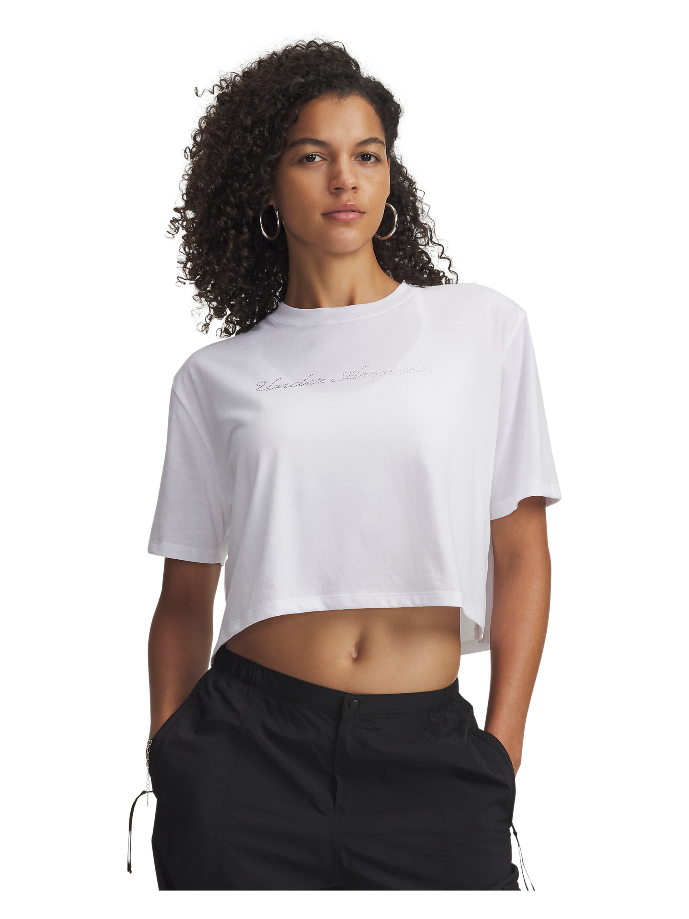 UNDER ARMOUR Functioneel shirt 'Wordmark' in Wit: voorkant