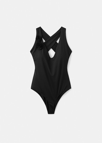 MANGO Triangel Badeanzug 'Pompeiap' in Schwarz