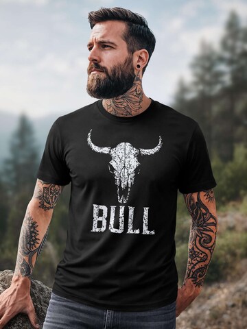 Neverless Shirt 'Bull' in Black