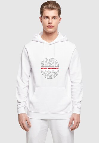 Merchcode Sweatshirt 'Merry Christmasy' in White: front