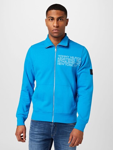 TOMMY HILFIGER - Sudadera con cremallera en azul: frente