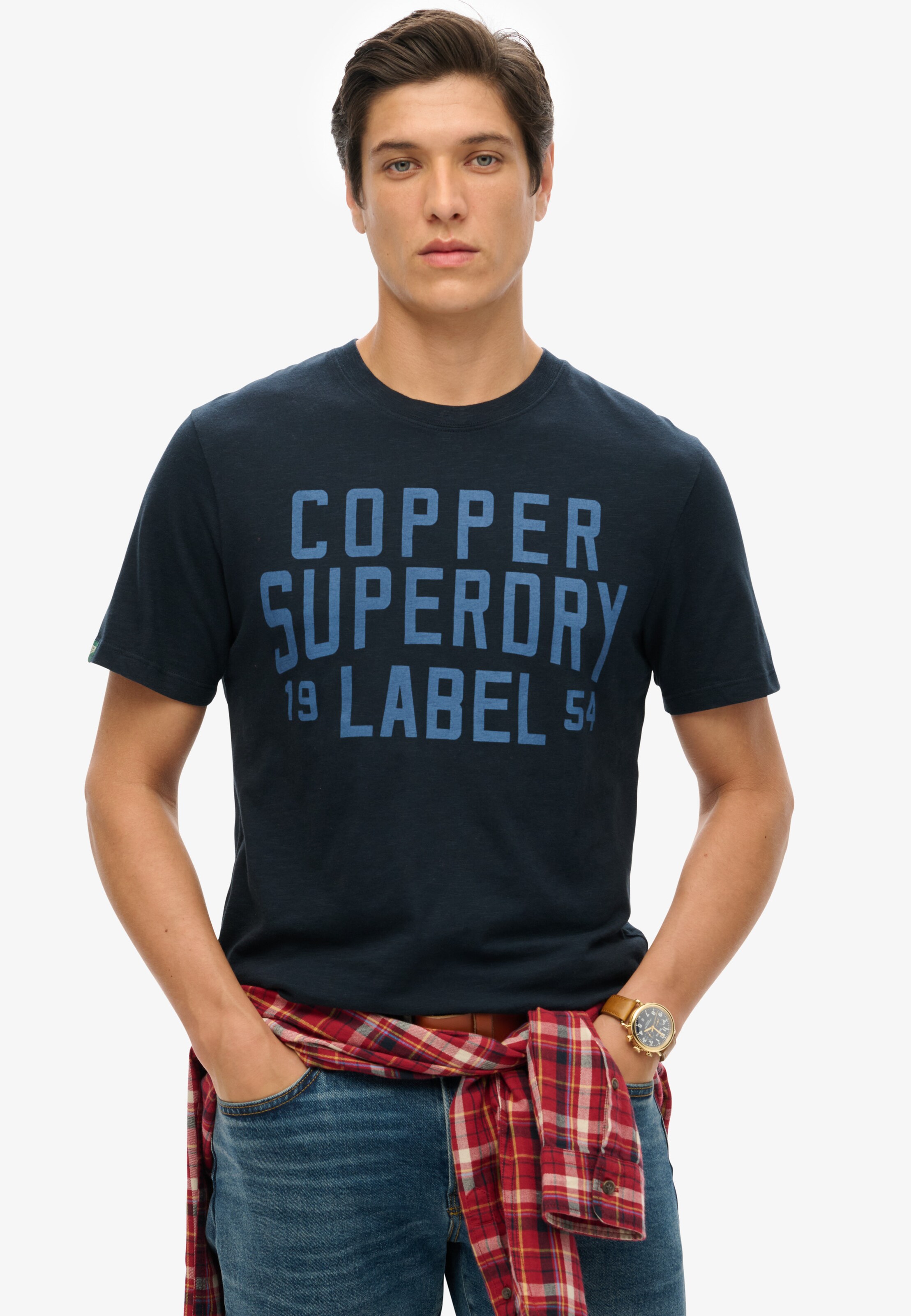 Superdry Tričko 'Copper' – modrá