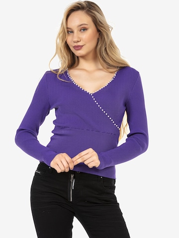 Pull-over CIPO & BAXX en violet : devant