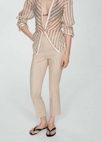 MANGO Bootcut Broek 'Santori' in Beige: voorkant