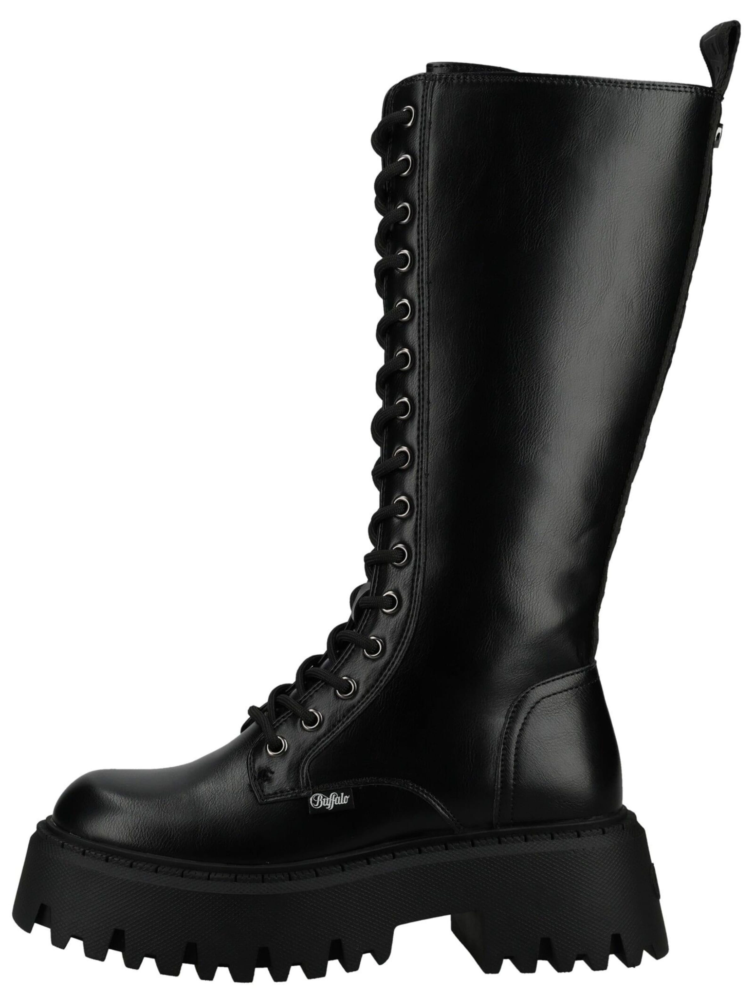 BUFFALO Schnürstiefel in Schwarz