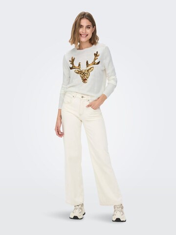 Pullover 'Xmas' di ONLY in bianco