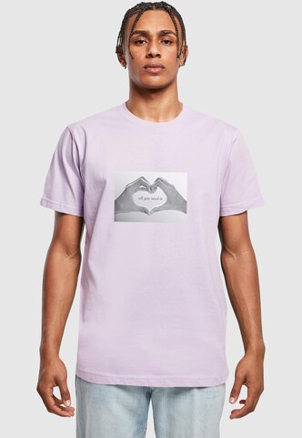 Mister Tee Shirt 'Love SIgn' in Lila: voorkant